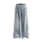 Jeans Destroyed Loose Burrs Wide Leg Bootcut Pants - EX-STOCK CANADA