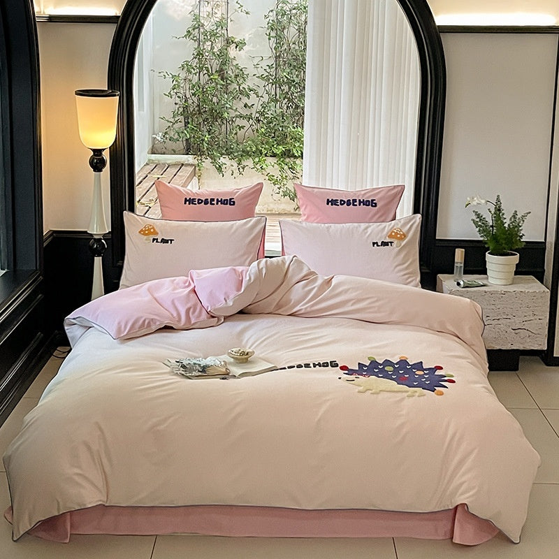 Cartoon Cute Style Cotton Sanding Duvet Cover Bed Sheet Bedding EX-STOCK Canada 