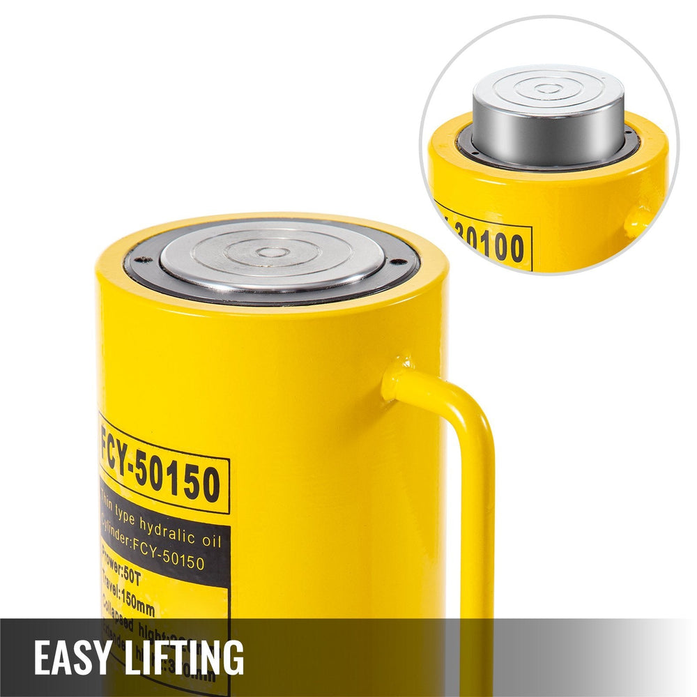 50T 6In Stroke Hydraulic Cylinder Jack Solid Single Acting Hydraulic Ram Cylinder 150mm Hydraulic Lifting Cylinders For Bending, Straightening And Pulling On Trucks, Tractors And Heavy Equipm EX-STOCK