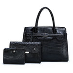Crocodile Pattern New Fashion 3 in 1 cooperate Work leather Handbag - EX-STOCK CANADA