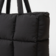 Soft Down Quilted Puffer Tote Handbag for Women – Cotton-Filled | White & Black 