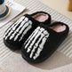 Halloween Skull Cartoon Print Slippers Warm Winter Slippers For Men Women Couple Home Shoes Indoor Cotton Slippers EX-STOCK