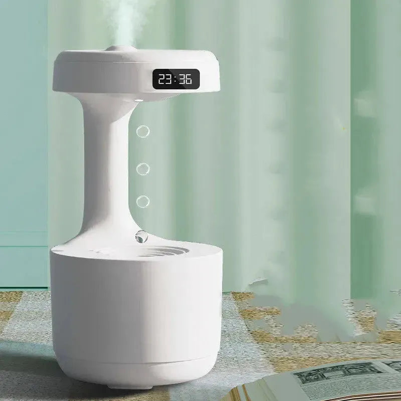Bedroom Anti-Gravity Humidifier With Clock Water Drop Backflow Aroma Diffuser Large Capacity Office Bedroom Mute Heavy Fog Household Sprayer - EX-STOCK CANADA