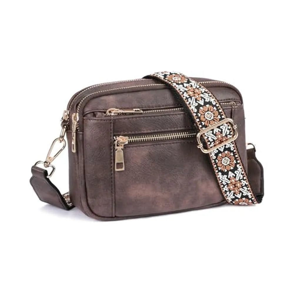 Daily Matching PU Leather Business Commute Zipper Crossbody Bags for women - EX-STOCK CANADA
