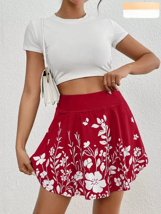 Women's Floral High-Waist Skort – Built-In Shorts, Pockets, 8 Colours | XS–XXL 3