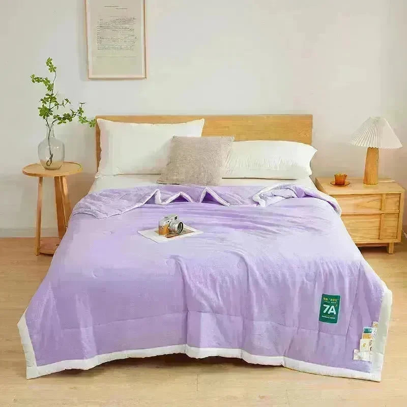 Washable Raw Cotton Summer Cooling Quilt Sage duvet cover - EX-STOCK CANADA