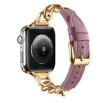 Women Leather and Stainless Steel Watch Strap for Apple  iwatch - EX-STOCK CANADA