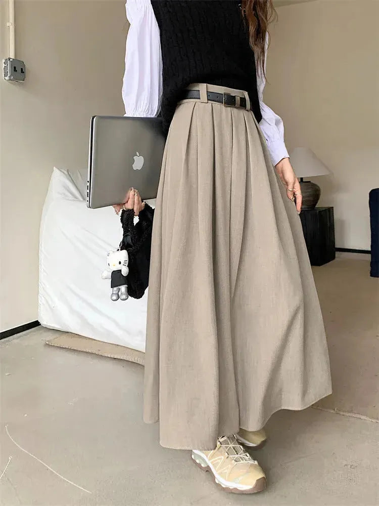 Women's All-matching Slim Fit Temperament Pleated Maxi Skirt - EX-STOCK CANADA