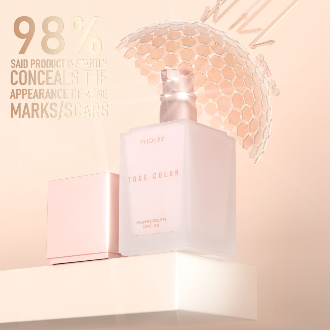 Cosmetic bottle with packaging on a light pink background
