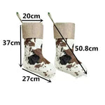 20-inch Plush Christmas Stockings Cows Pattern Gift Bag - EX-STOCK CANADA