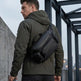 Men's Large-Capacity Motorcycle Riding Crossbody Sling Bag – Tactical Oxford Fanny Pack (Elite Black)