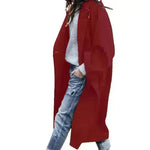 Lapel Single Breasted Women Winter Solid Woolen Trench Coat Long Jacket - EX-STOCK CANADA