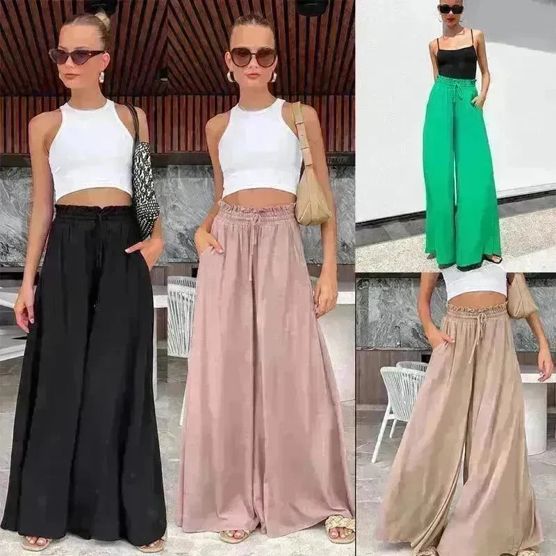 Elastic Waist Fashion Casual Wide-leg Pants For Women - EX-STOCK CANADA