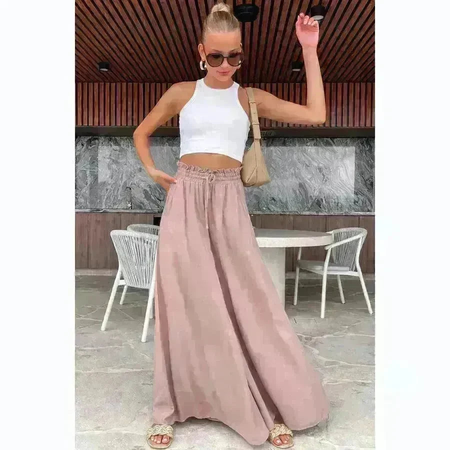 Elastic Waist Fashion Casual Wide-leg Pants For Women - EX-STOCK CANADA