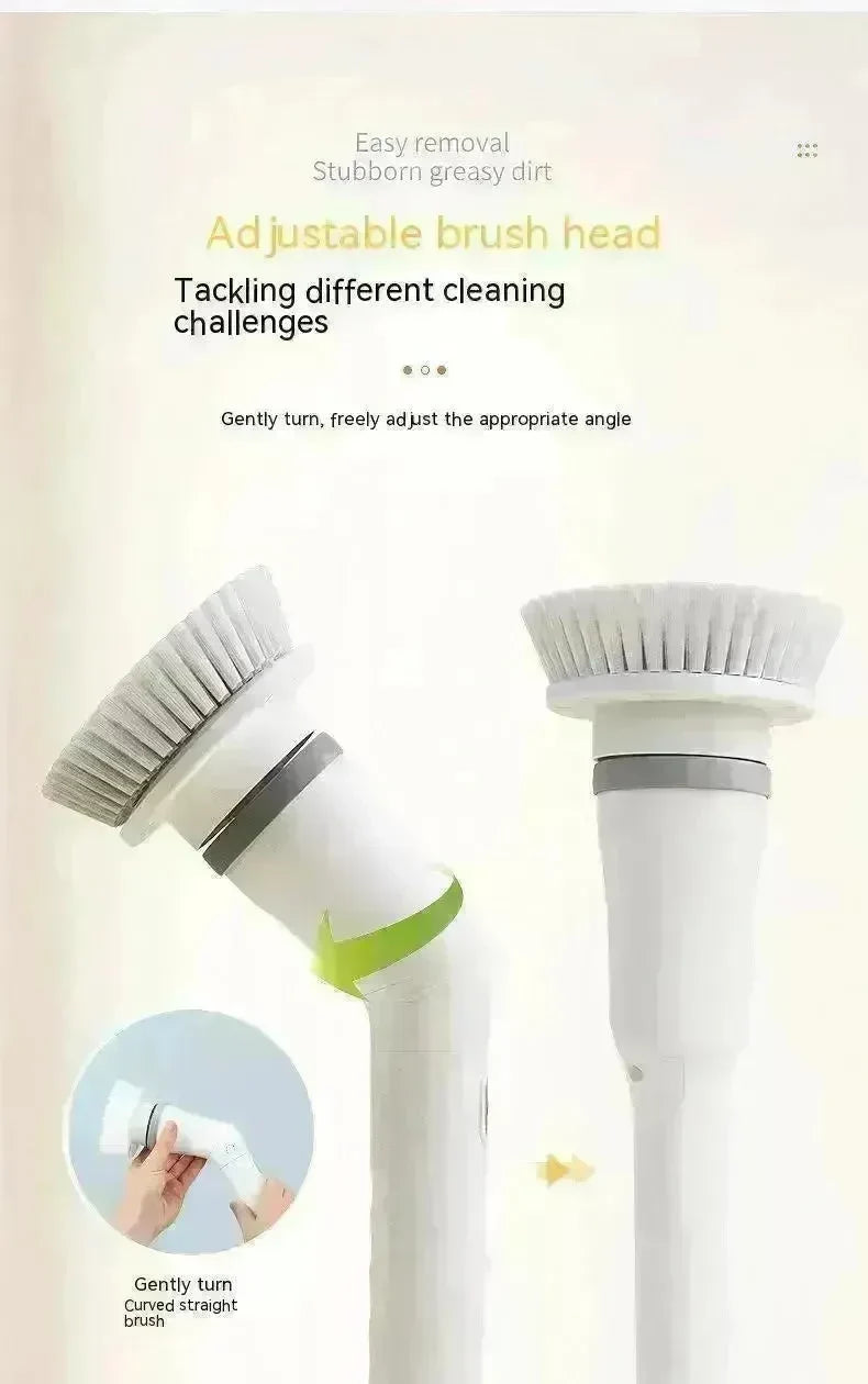 Electric Scrubber Cleaning Wall Long Hadle Elbow Telescopic Multifunction Cleaning Brush - EX-STOCK CANADA