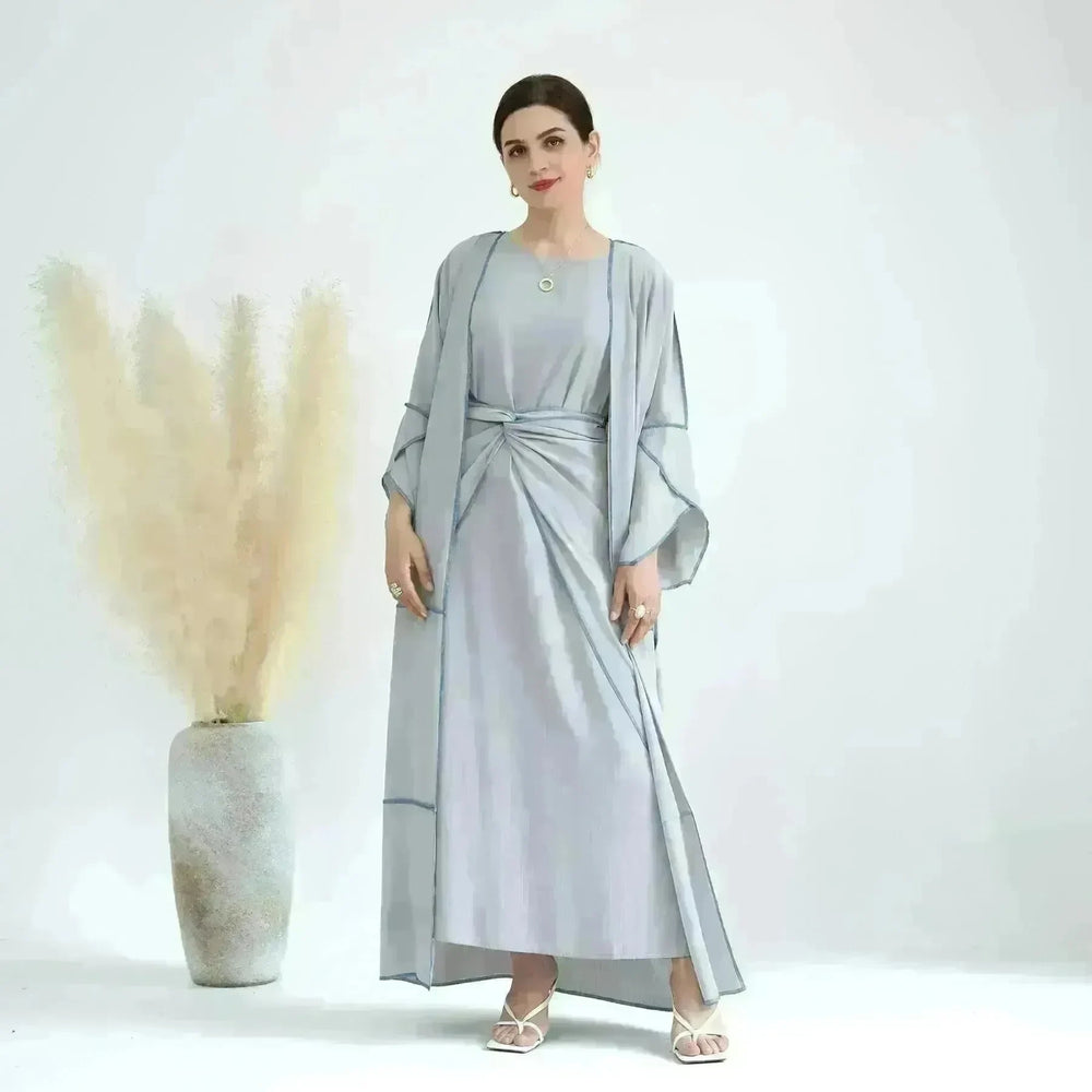 Elegant Base Shawl Skirt Three-piece Set Suit for Arabian Dubai Middle East Women Abaya Dress - EX-STOCK CANADA