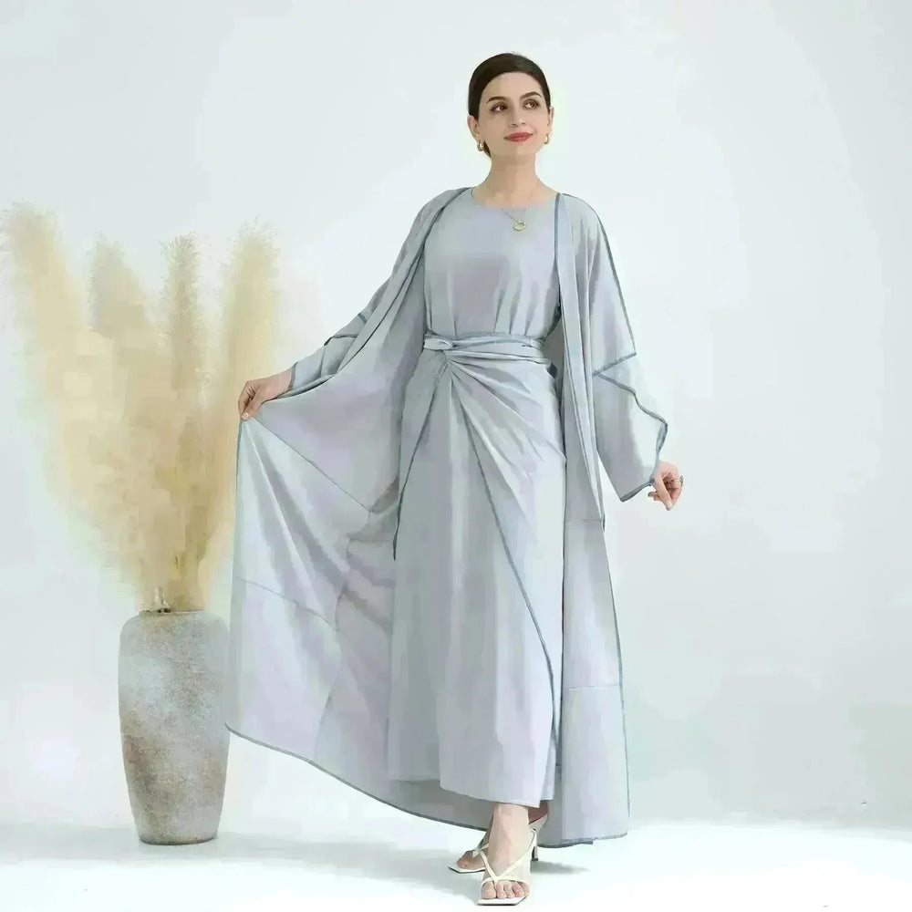 Elegant Base Shawl Skirt Three-piece Set Suit for Arabian Dubai Middle East Women Abaya Dress - EX-STOCK CANADA