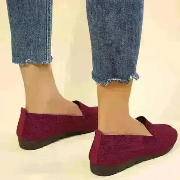 Elegant Casual Mesh Flats Shoes Fashion Solid Color Round Toe Loafers Cozy Lazy Shoes for Women - EX-STOCK CANADA
