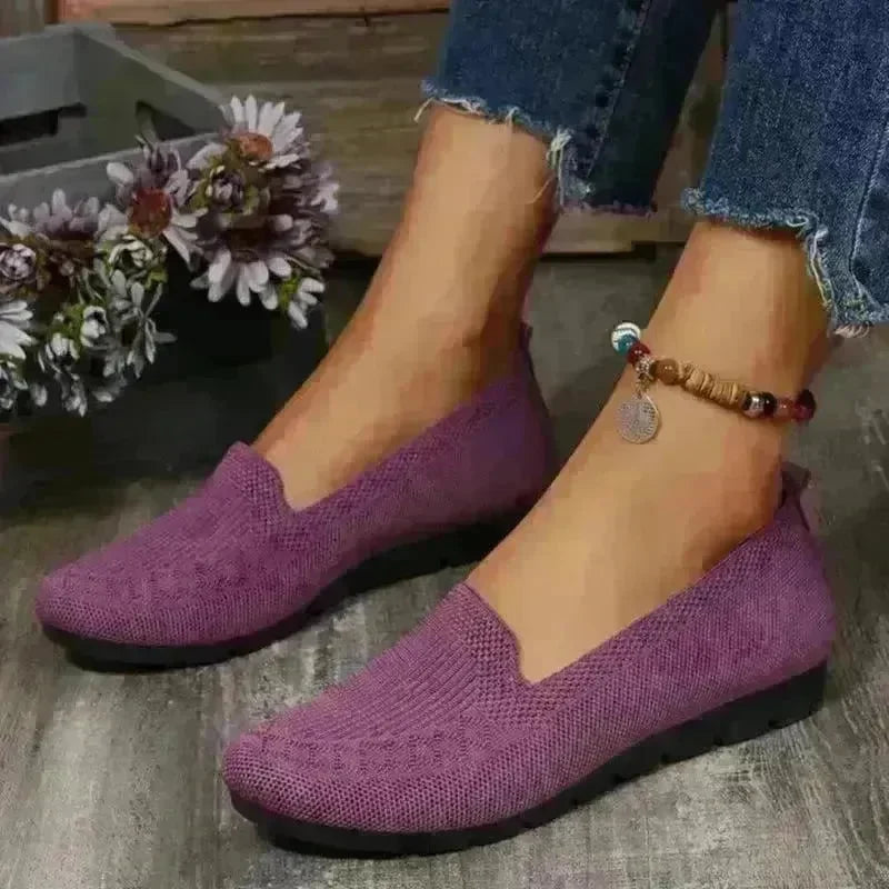 Elegant Casual Mesh Flats Shoes Fashion Solid Color Round Toe Loafers Cozy Lazy Shoes for Women - EX-STOCK CANADA