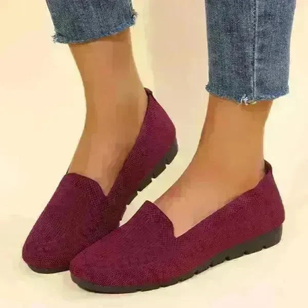 Elegant Casual Mesh Flats Shoes Fashion Solid Color Round Toe Loafers Cozy Lazy Shoes for Women - EX-STOCK CANADA