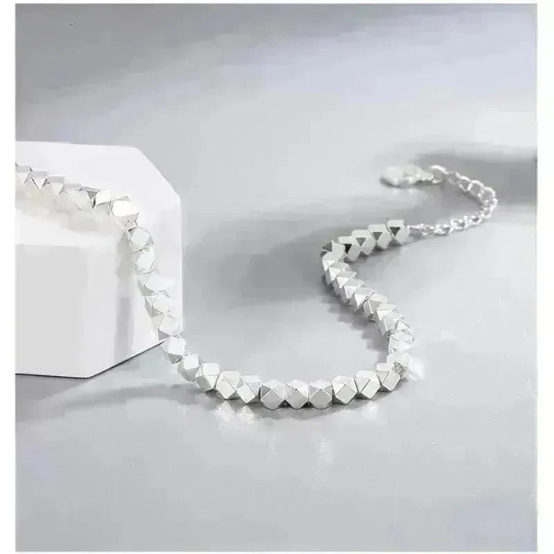 Elegant Light Luxury Silver-plated Broken Silver Blessing Card Bracelet - EX-STOCK CANADA