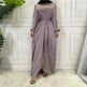Elegant Solid Color Abaya Dress Robe for Arab Dubai Turkey Middle East Women. - EX-STOCK CANADA