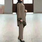 Elegant Two piece Dress Suit for Classy Arab Dubai Turkey Middle East Women Outfit set - EX-STOCK CANADA