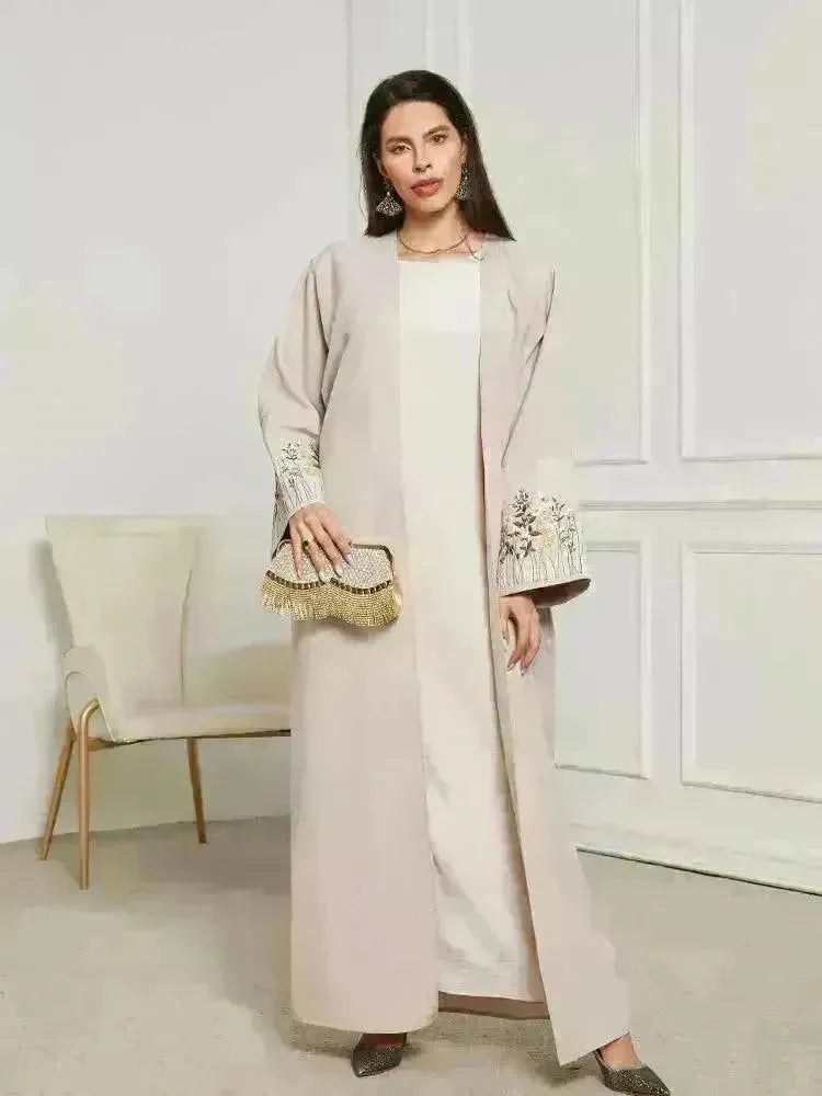 Embroidered Cardigan Abaya Dress Robe for Arab Dubai Turkey Middle East Women - EX-STOCK CANADA