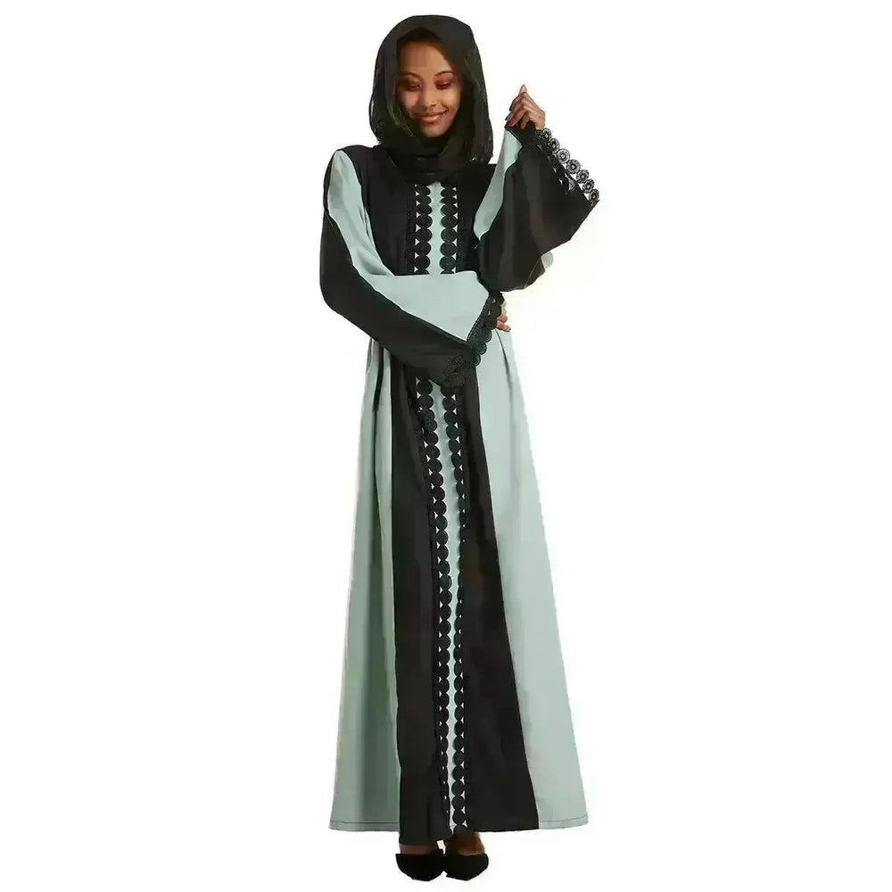 Embroidered Cotton Robe Abaya Dress for Arab Dubai Turkey Middle East Women. - EX-STOCK CANADA