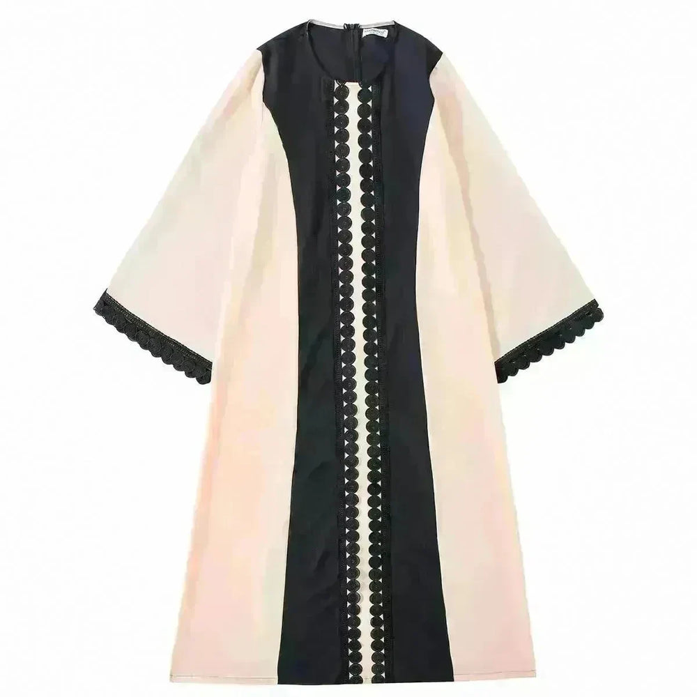 Embroidered Cotton Robe Abaya Dress for Arab Dubai Turkey Middle East Women. - EX-STOCK CANADA