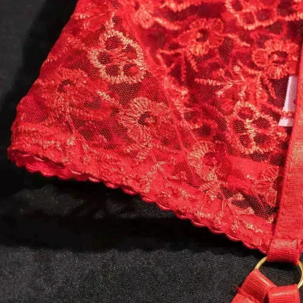 Embroidered Garter Strap Sexy Lingerie - EX-STOCK CANADA
