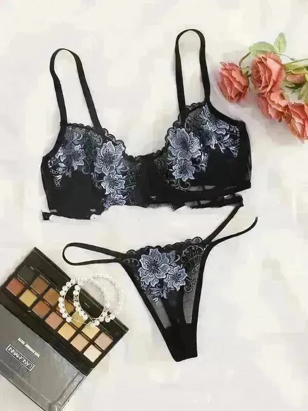 Embroidered Lace Sexy Lingerie Temptation Lingerie Set - EX-STOCK CANADA