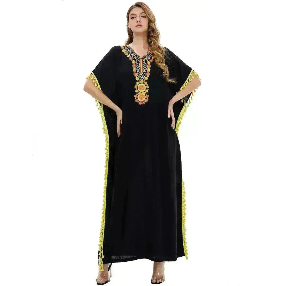 Europe, America, Middle Eastern Embroidered Printed Dress - EX-STOCK CANADA