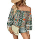 European American Fashion Floral Print Women's Blouse - EX-STOCK CANADA