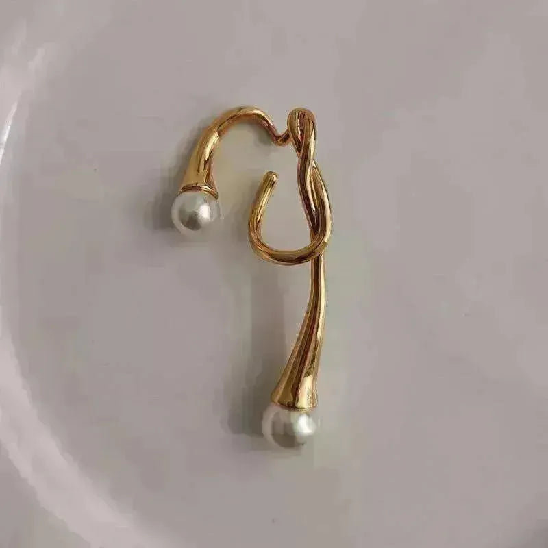 European and American pearl ear clip female irregular ear hook - EX-STOCK CANADA