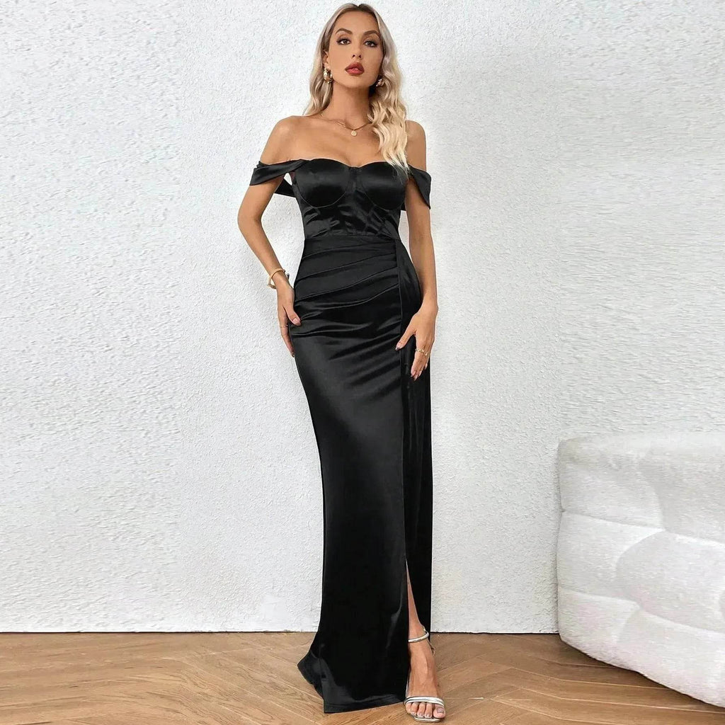 European And American Shoulder Wrap Chest High Waist Ribbon Slit Ball