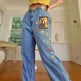 European And American Street Temperament Straight Loose Printed Denim Trousers Women - EX-STOCK CANADA