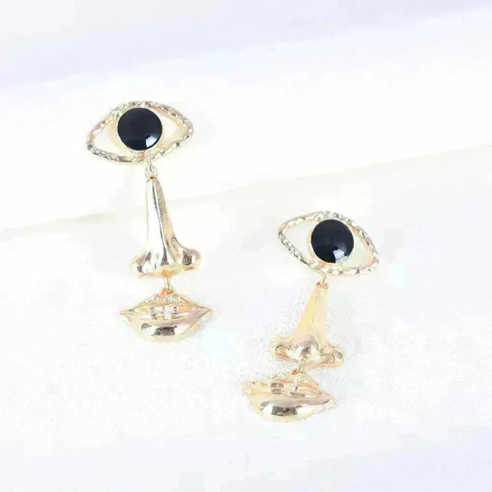 Exaggerated Long Retro Nose Lips Eye Earrings - EX-STOCK CANADA