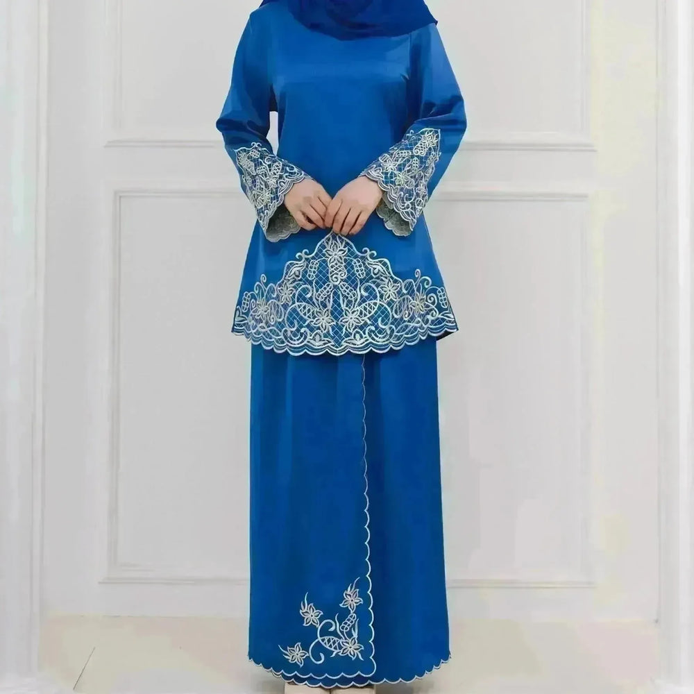 Exquisite Embroidery Two-piece Suit for Turkey Dubai Middle East Women Abaya inspired - EX-STOCK CANADA