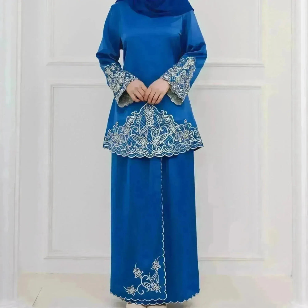 Exquisite Embroidery Two-piece Suit for Turkey Dubai Middle East Women Abaya inspired - EX-STOCK CANADA