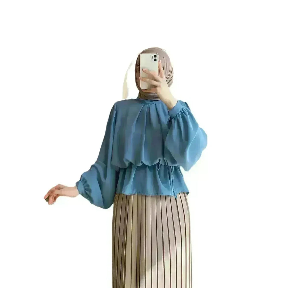 Extra Beautiful Pleated Skirt Suit for Arab Dubai Turkey Middle East Women Outfit set - EX-STOCK CANADA
