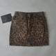 Leopard Print Mini Denim Skirt Women's High Waist Pencil Skirt - EX-STOCK CANADA