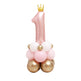 1st Birthday Balloon Column Kit – Pink & Blue Crown Number 1 Party Decoration Supplies