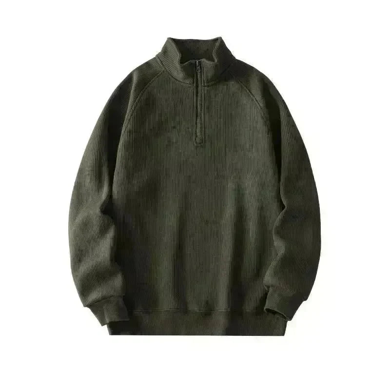 Autumn Winter half zip Stand-collar Fleece Sweatshirt Pullover tops for men - EX-STOCK CANADA