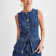 Denim Fashion Casual Sleeveless Women's Suit 