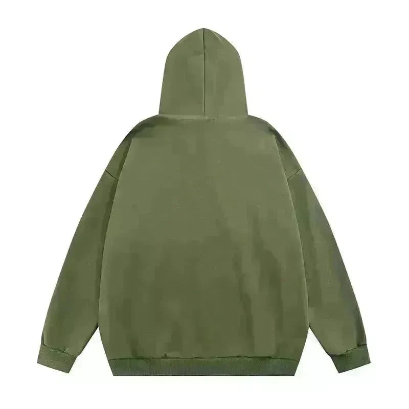 American street Star Printed Hoodie Cardigan unisex for fall winter - EX-STOCK CANADA