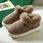 Zapatillas de algodón de lujo de invierno para hombres y mujeres acogedoras esponjosas de la cana de la cana, deslizamiento cálido en los zapatos de la casa de vellón