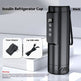 Black insulin refrigerator cup with power adapter and car USB cable on a white background