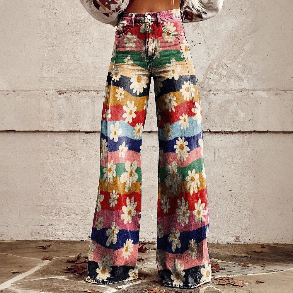 Plus-size Womens Casual Pants Lightweight Denim-look 