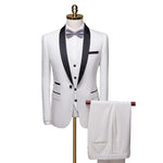 Men's 3-Piece Business Suit Set – Wedding & Formal Wear (8 Colors, S–6XL)